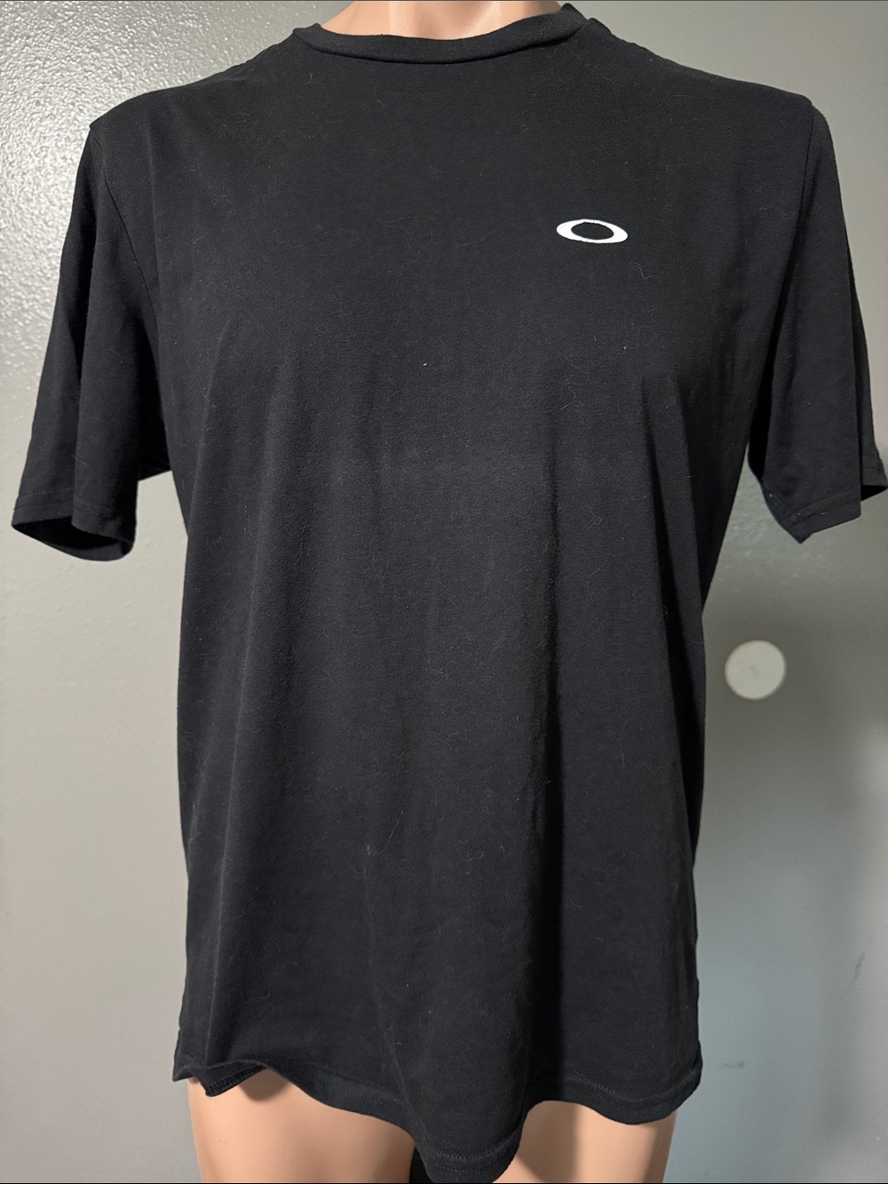 Oakley Black Short Sleeve Tee with White Oval Logo